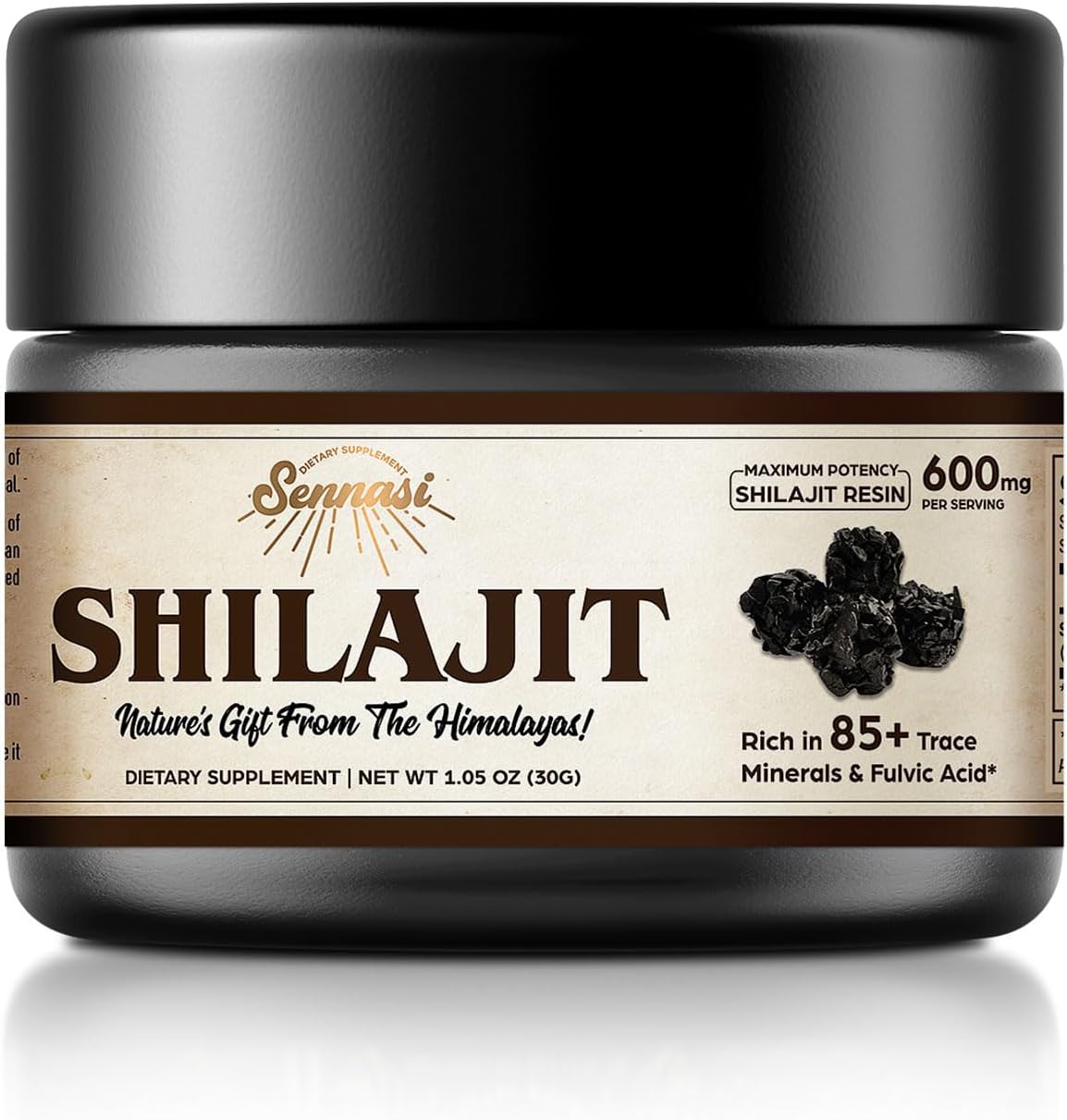 Shilajit Resin Pure - Shilajit Puro Orgânico do Himalaia, Resina