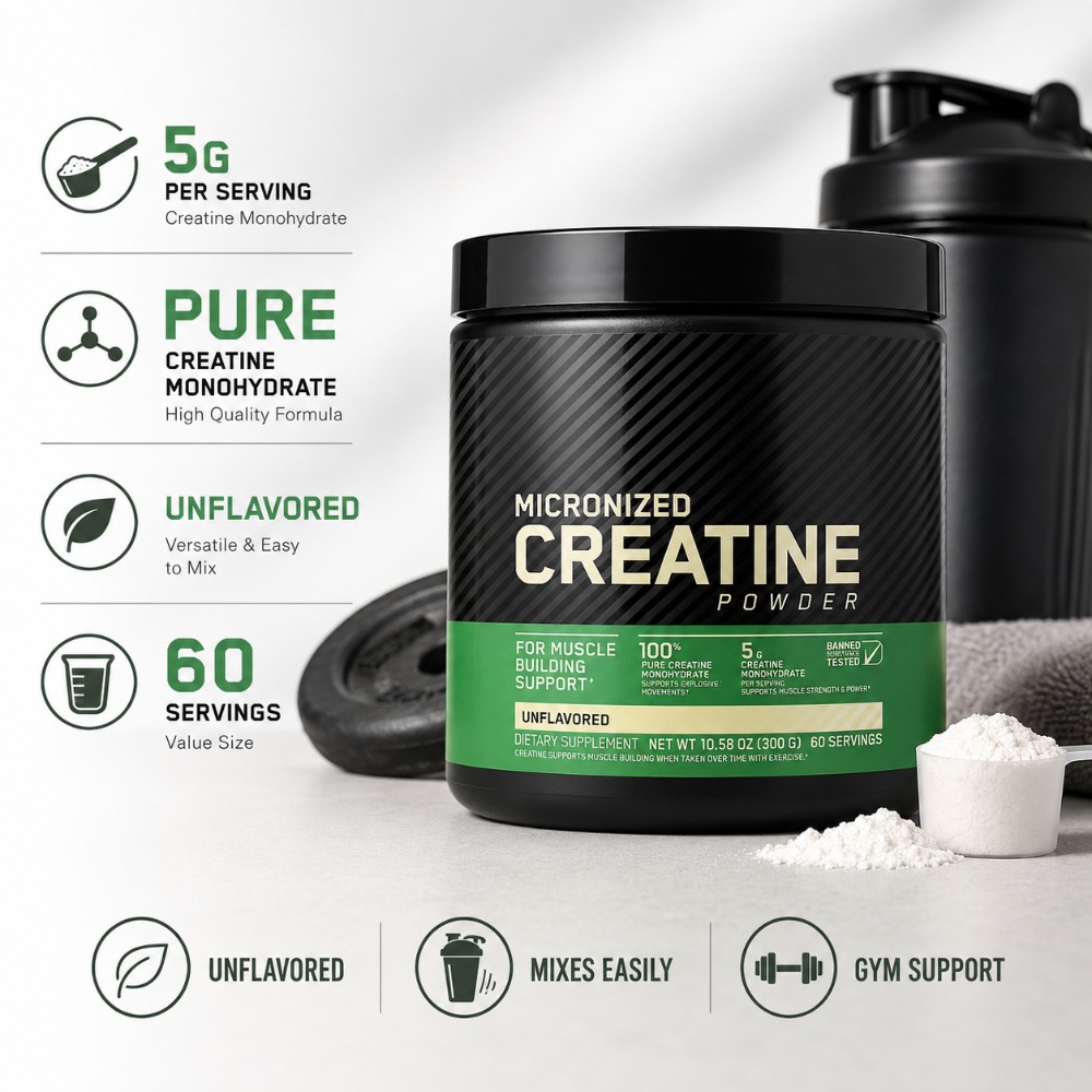 Nutrition And Fitness - Creatina Monohidratada em Pó 300g: Suporte