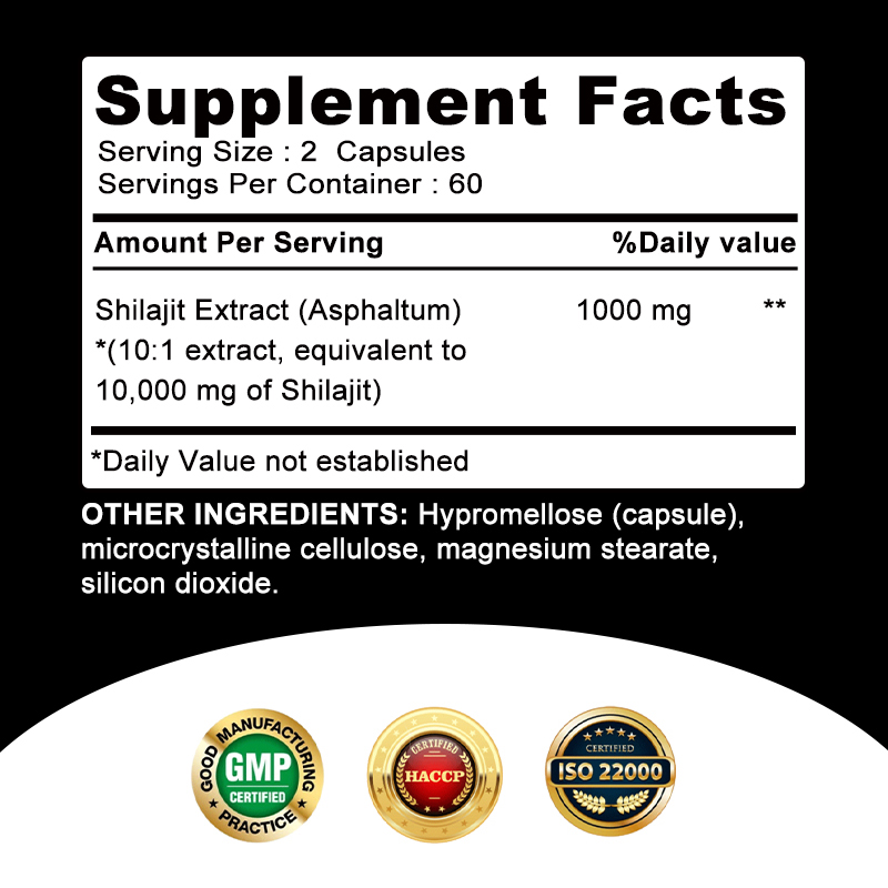 Cápsulas puras de resina Shila - Shilajit Resin Pure avaliação e preço